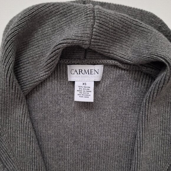 Carmen Marc Valvo Grey Open Cardigan - Picture 4 of 6